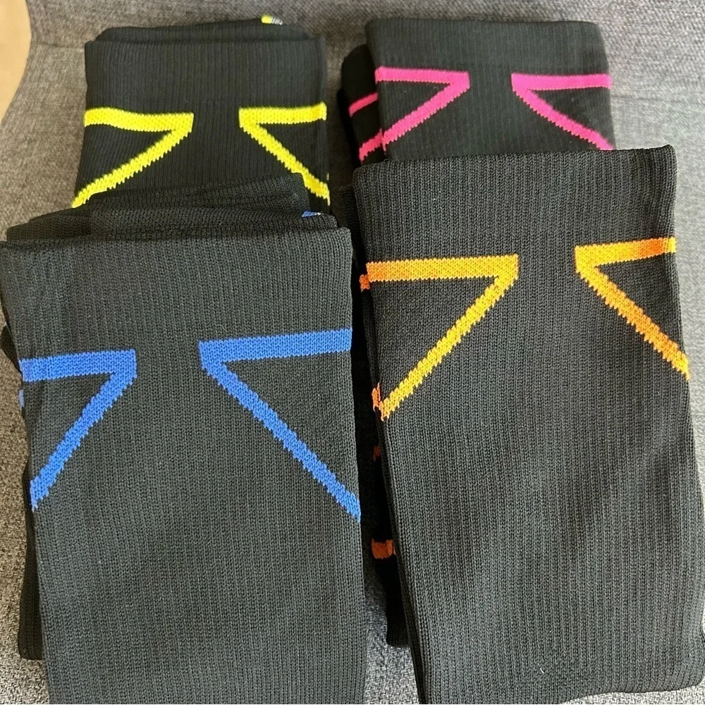 Black + Neon Accent Compression Socks, 20-30mmHg compression (1 pair)